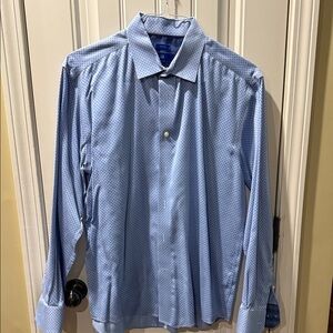 Egara Light Blue Geometric Dress Shirt